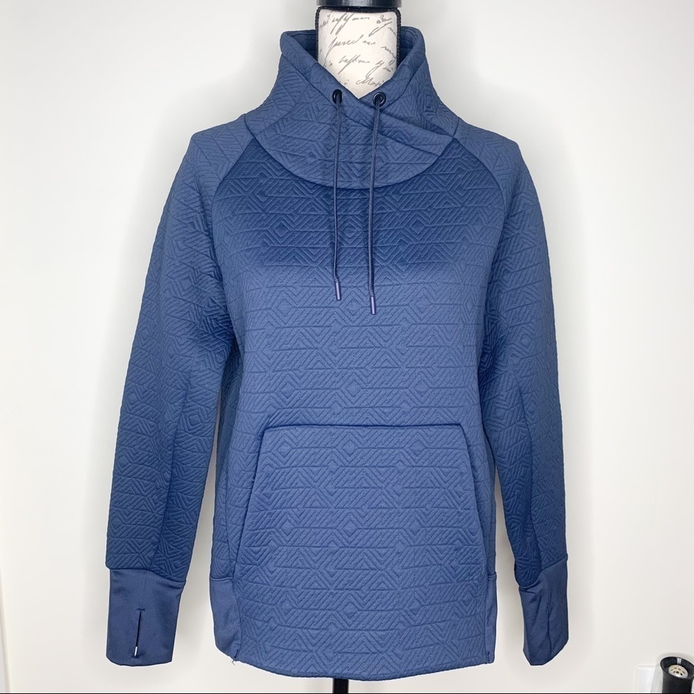 Athleta Blue Quilted Pullover Sweatshirt Xs
